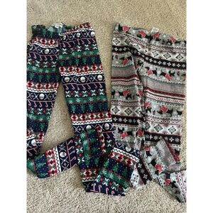 Women's Holiday Christmas Santa And Dog Leggings Sz Small NWOT Soft & Stretchy